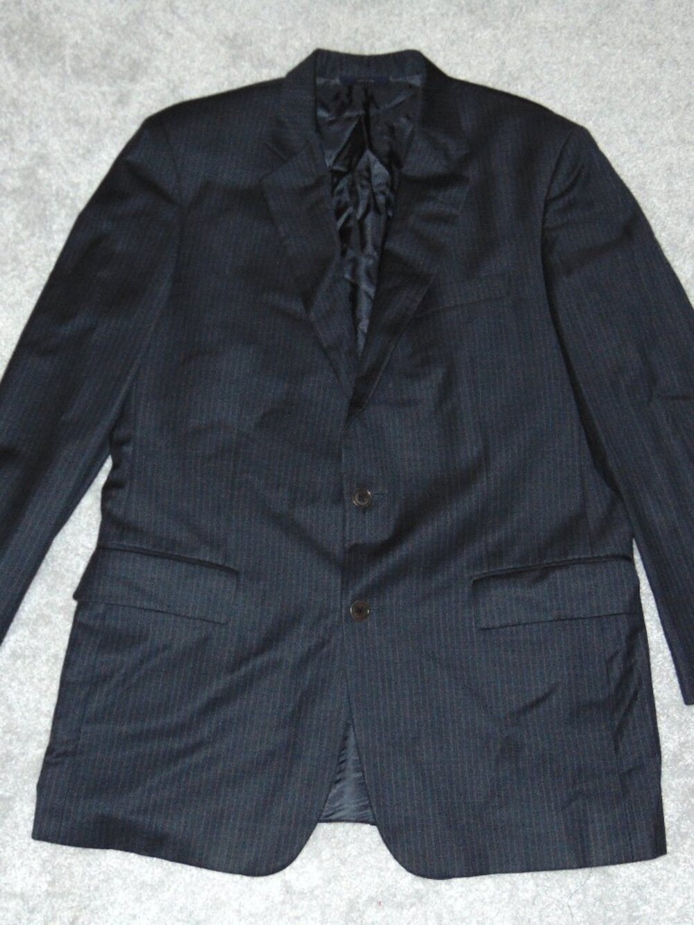 Brooks Brother Saxxon Men Wool Blazer Size 42 R Sport Coat Jacket Gray striped